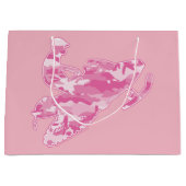 Roze Camouflage Snowmobiler Large Cadeautasje (Voorkant)