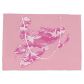 Roze Camouflage Snowmobiler Large Cadeautasje (Achterkant)