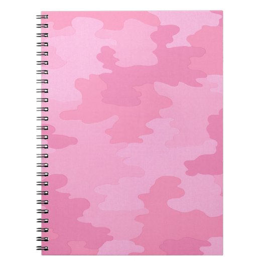 Roze Camouflage Spiraal Notebook Notitieboek (Voorkant)