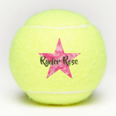 Roze Camouflage Star met naam Tennisballen (Voorkant)