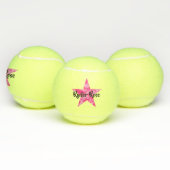 Roze Camouflage Star met naam Tennisballen (Multi)