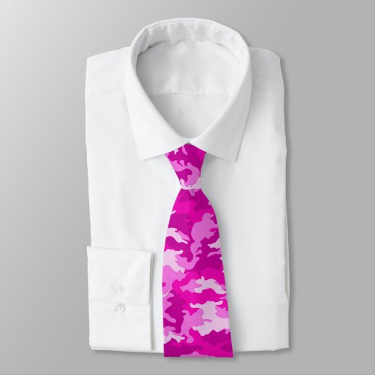 Roze Camouflage Stropdas (Gebonden)