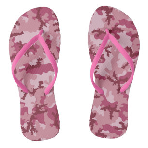 Roze camouflage teenslippers