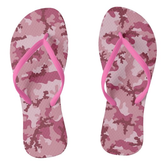 Roze camouflage teenslippers (Voetbed)