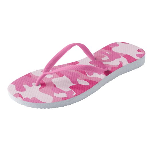 Roze Camouflage-Teenslippers Teenslippers (Schuin)
