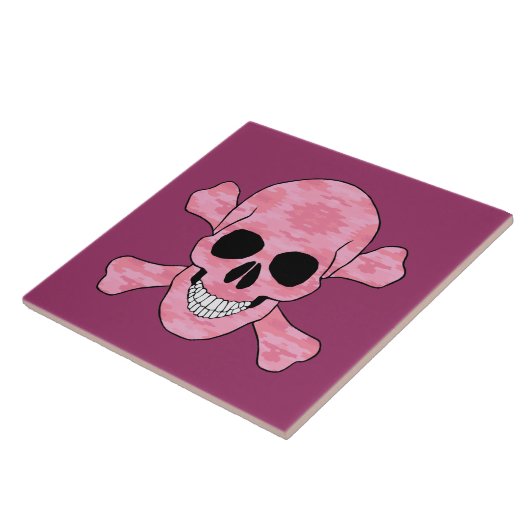 Roze Camouflage Tegel Tegeltje (Zijkant)