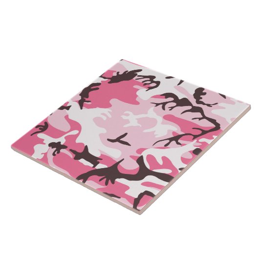 Roze Camouflage Tegeltje (Zijkant)