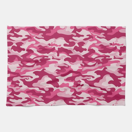 Roze Camouflage Theedoek (Horizontaal)