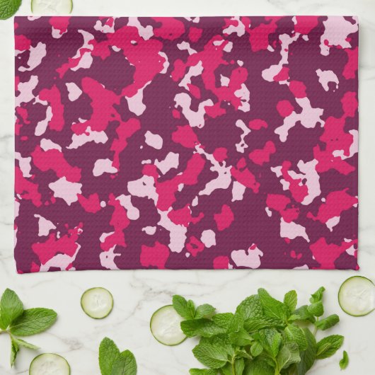 Roze Camouflage Theedoek (Gevouwen)