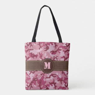 Roze camouflage tote bag