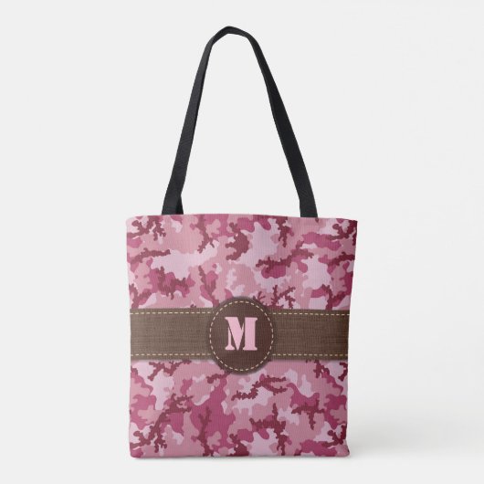 Roze camouflage tote bag (Achterkant)