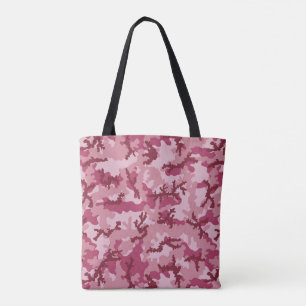 Roze camouflage tote bag