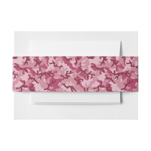 Roze camouflage uitnodigingen wikkel (Voorkant Voorbeeld)