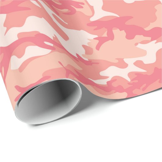 Roze Camouflage-verpakkingspapier Cadeaupapier (Rol Hoek)