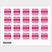Roze Camouflage Vierkante Sticker (Vel)