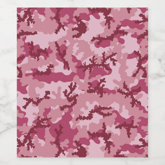 Roze camouflage wijn etiket (Enkel label)