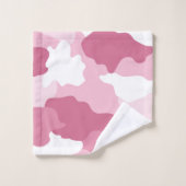 Roze camouflagemonogram bad handdoek (Wasdoekje)