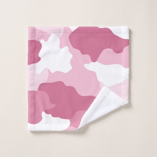 Roze camouflagemonogram bad handdoek (Wasdoekje)