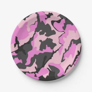 roze camouflagepapier bord