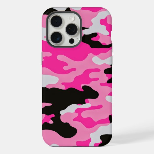 Roze Camouflagepatroon iPhone Hoesje (Achterkant)