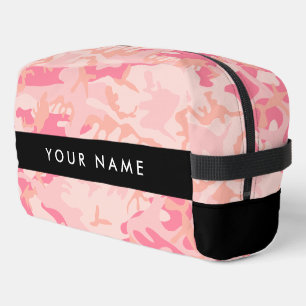 Roze Camouflagepatroon, jouw naam, Personaliseer Toilettasje
