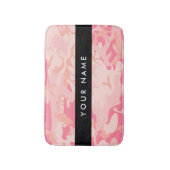 Roze camouflagepatroon, Jouw naam, personaliseren Badmat (Voorkant Verticaal)