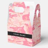 Roze camouflagepatroon, Jouw naam, personaliseren Bedankdoosjes (Geopend)