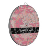 Roze camouflagepatroon, Jouw naam, personaliseren Dartbord (Voorkant Links)