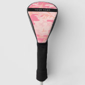 Roze camouflagepatroon, Jouw naam, personaliseren Golfheadcover (Voorkant)