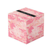 Roze camouflagepatroon, Jouw naam, personaliseren Kubus (Achter hoekig)