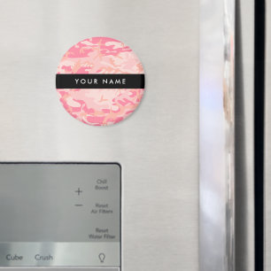 Roze camouflagepatroon, Jouw naam, personaliseren Magneet