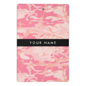 Roze camouflagepatroon, Jouw naam, personaliseren Mini Klembord (Achterkant)