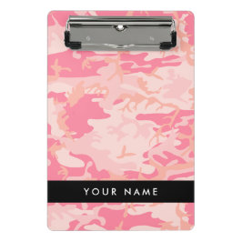 Roze camouflagepatroon, Jouw naam, personaliseren Mini Klembord