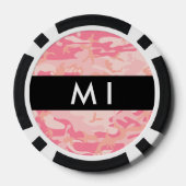Roze camouflagepatroon, Jouw naam, personaliseren Poker Chips (Achterkant)
