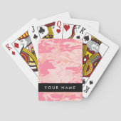 Roze camouflagepatroon, Jouw naam, personaliseren Pokerkaarten (Achterkant)