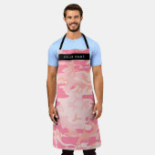 Roze camouflagepatroon, Jouw naam, personaliseren Schort (Gedragen)