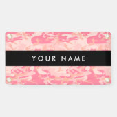 Roze camouflagepatroon, Jouw naam, personaliseren Spandoek (Horizontaal)
