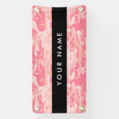 Roze camouflagepatroon, Jouw naam, personaliseren Spandoek (Verticaal)