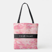 Roze camouflagepatroon, Jouw naam, personaliseren Tote Bag (Achterkant)