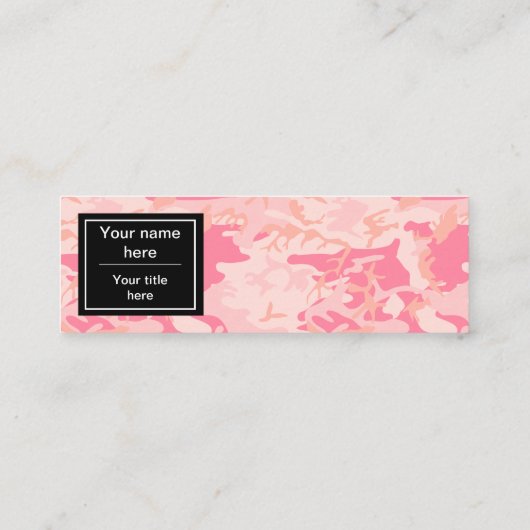 Roze camouflagepatroon, leger, leger mini visitekaartje (Achterkant)