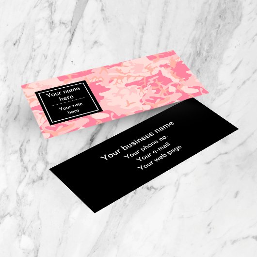 Roze camouflagepatroon, leger, leger mini visitekaartje