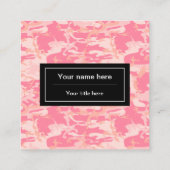 Roze camouflagepatroon, leger, leger vierkante visitekaartje (Achterkant)