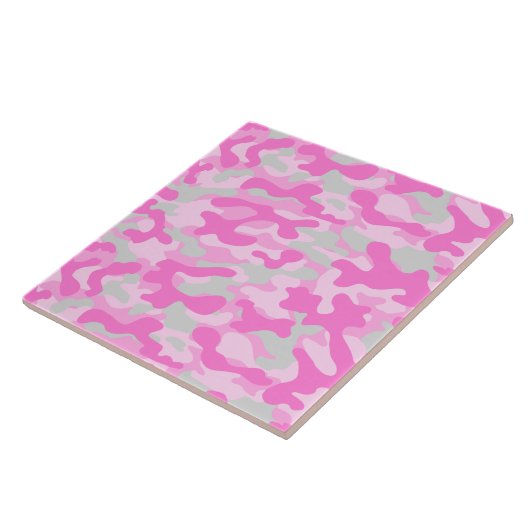 Roze Camouflagepatroon Tegeltje (Zijkant)
