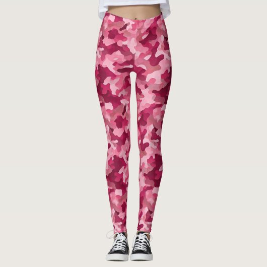 Roze Camouflageprint Leggings (Voorkant)