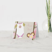 Roze Camouflauge Baby shower Dank u kaarten (Voorkant)