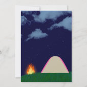 Roze Camp-out uitnodiging voor verjaardagsfeestje (Achterkant)