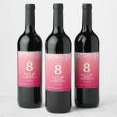 Roze campagne trouwtafel aangepaste labels wijn etiket (Flessen)