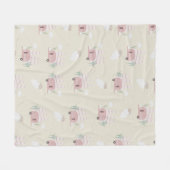Roze Camper Aardse Patroon Fleece Deken (Voorkant (Horizontaal))