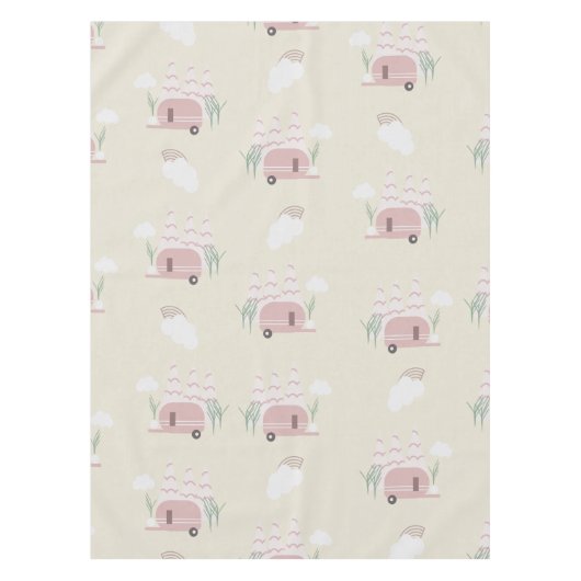 Roze Camper Aardse Patroon   Tafelkleed (Voorkant)
