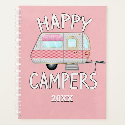 Roze  Camper, Happy Campers Planner (Voorkant)